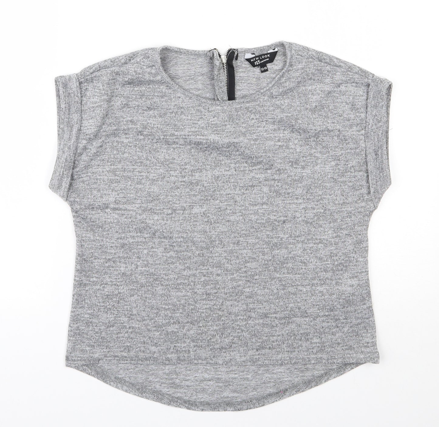 New Look 915 Generation Girls Grey  Polyester Basic Casual Size 12-13 Years Round Neck Zip