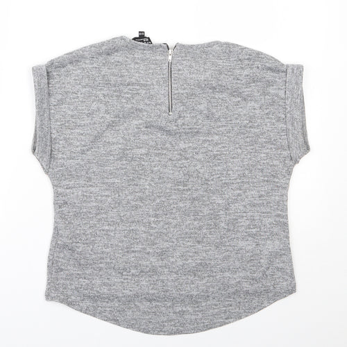 New Look 915 Generation Girls Grey  Polyester Basic Casual Size 12-13 Years Round Neck Zip