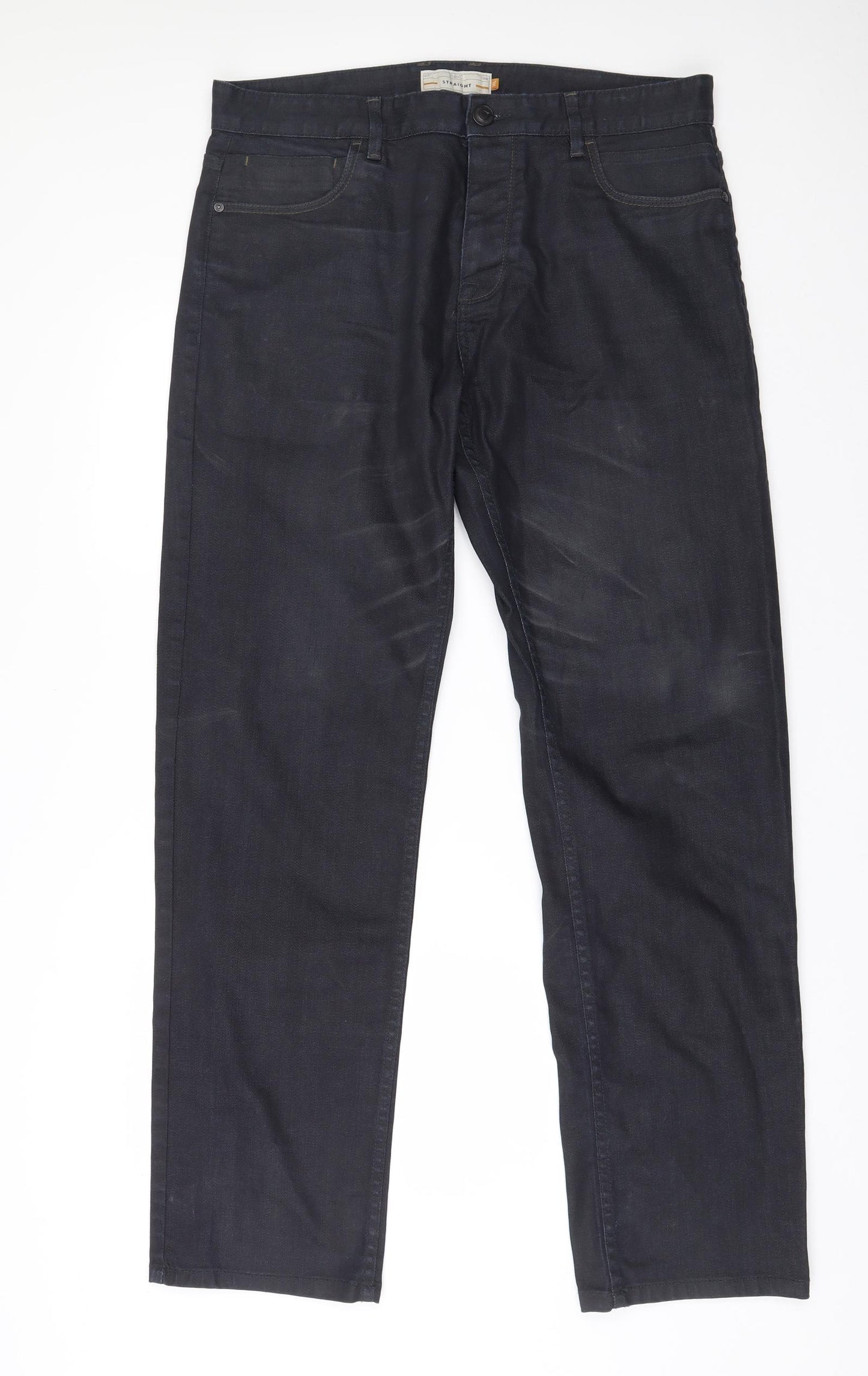 NEXT Mens Blue  Cotton Straight Jeans Size 36 in L33 in Regular Button