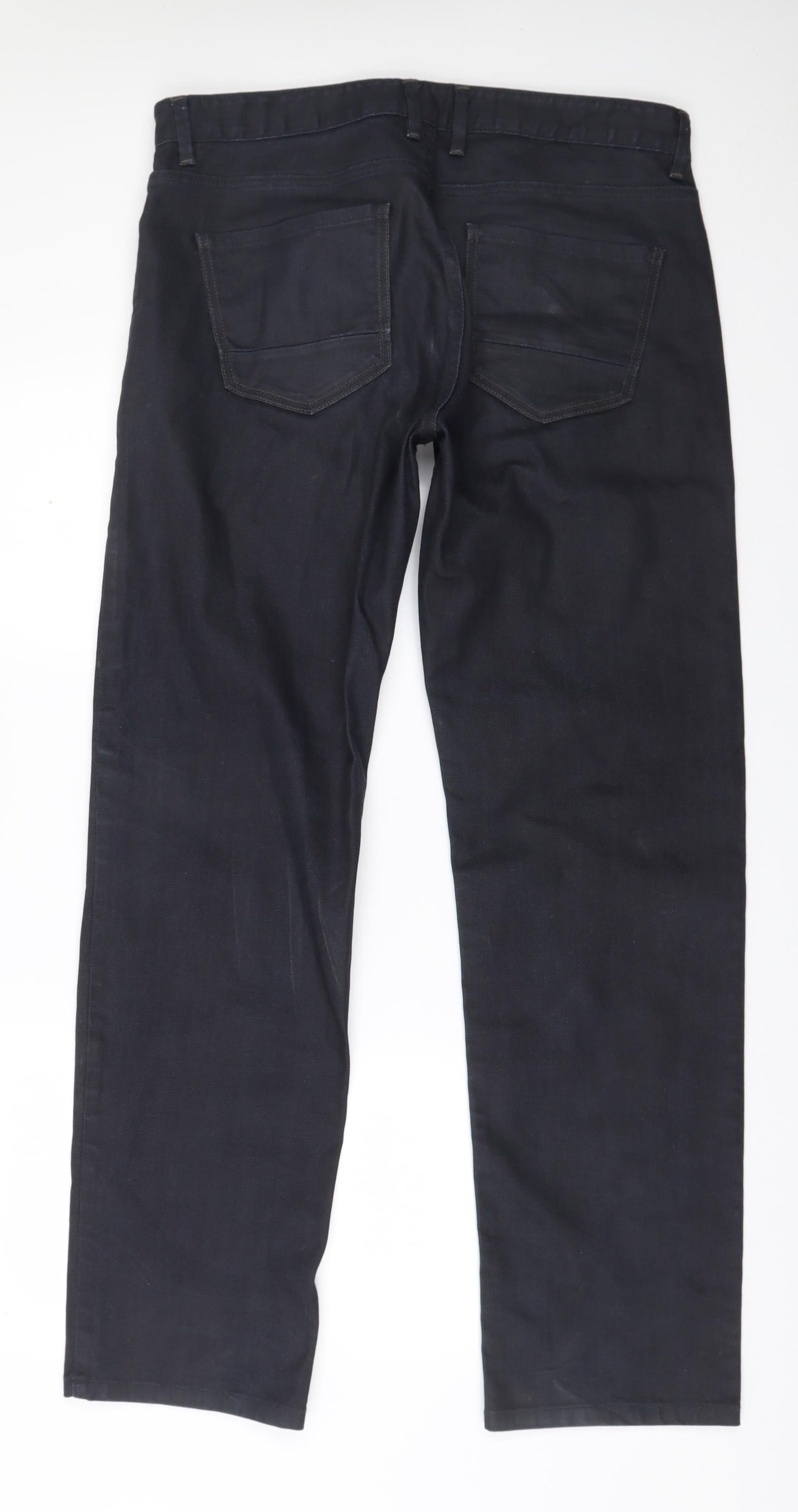 NEXT Mens Blue  Cotton Straight Jeans Size 36 in L33 in Regular Button