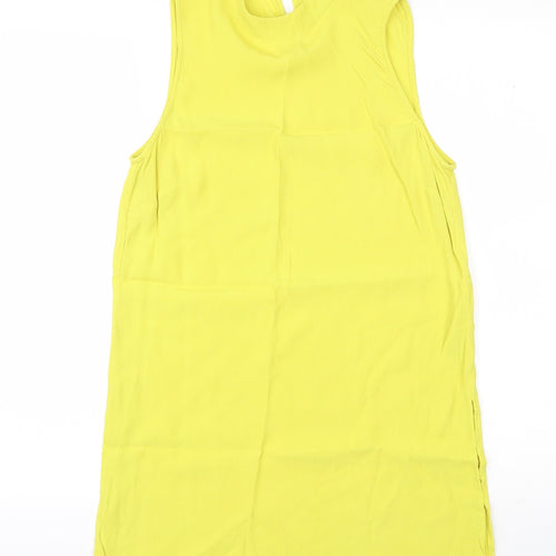 New Look  Womens Yellow  Viscose Basic Blouse Size 10 Round Neck