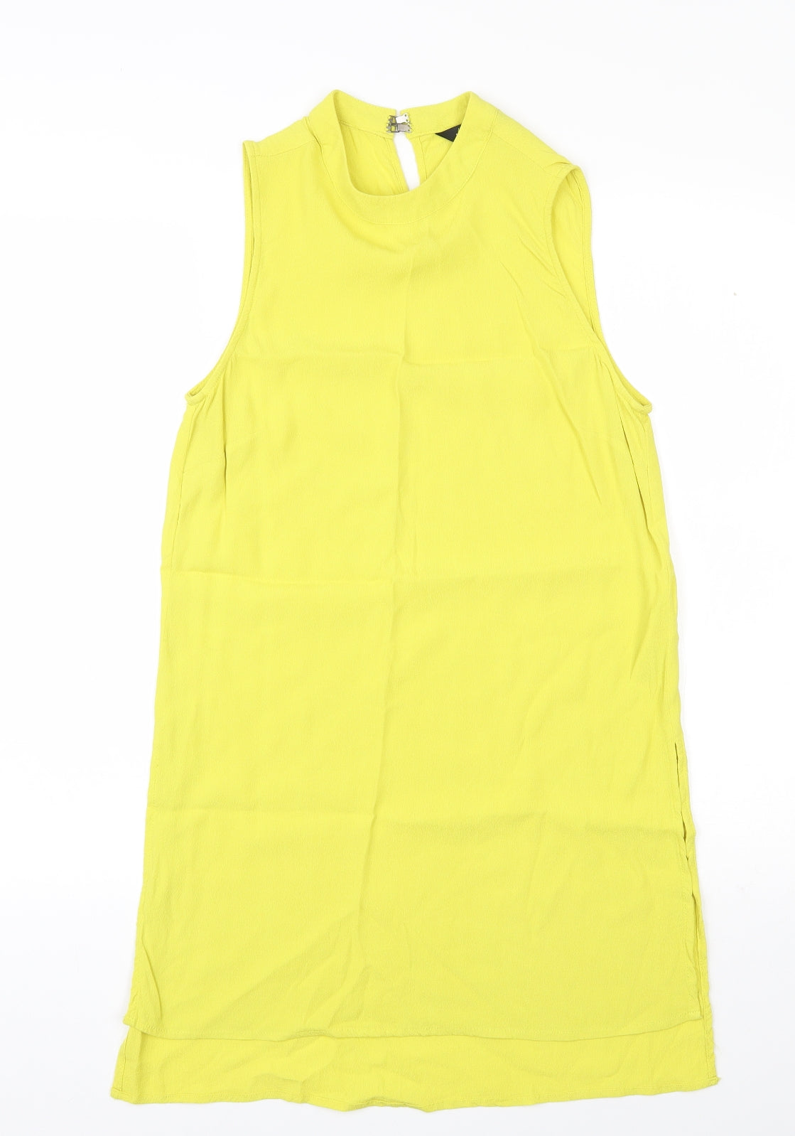 New Look  Womens Yellow  Viscose Basic Blouse Size 10 Round Neck