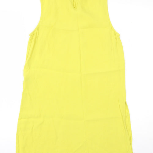 New Look  Womens Yellow  Viscose Basic Blouse Size 10 Round Neck