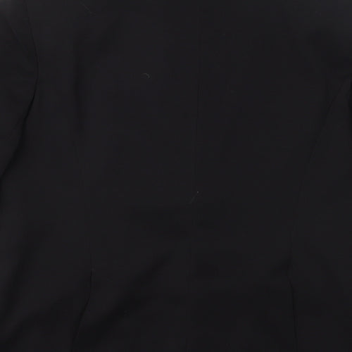AMARANTO Womens Black  Polyester Jacket Suit Jacket Size 14   - Lace collar and pocket flaps