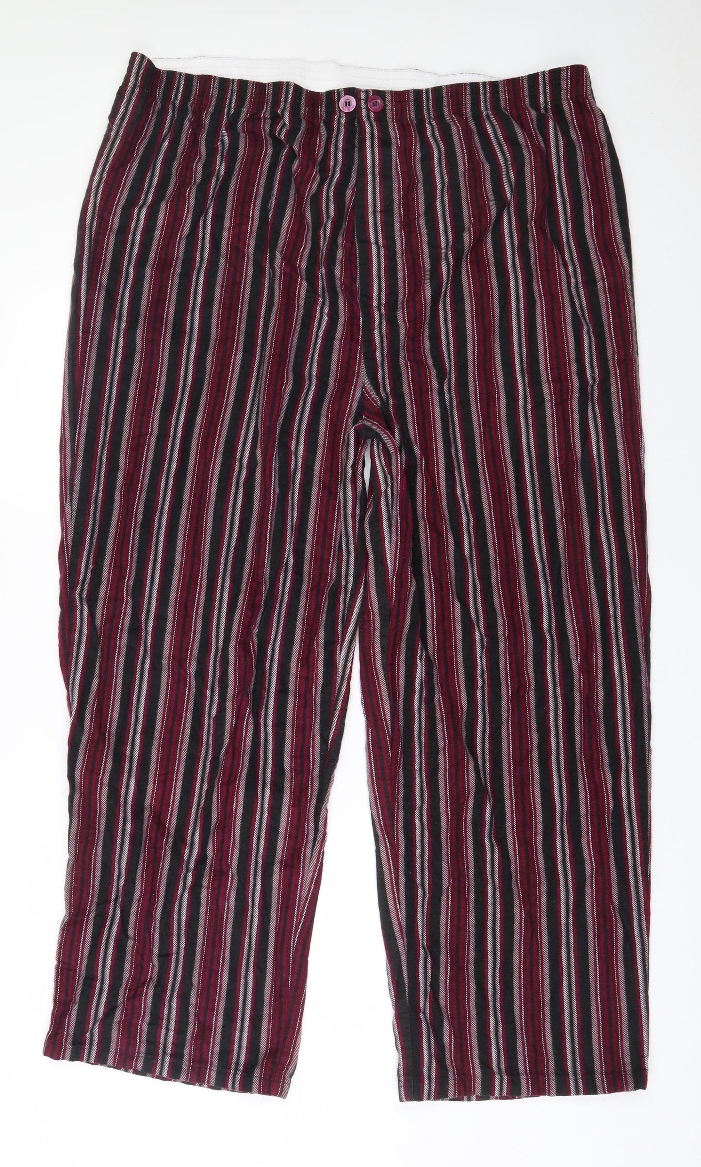 Preworn Mens Purple Striped Polyester  Lounge Pants Size 2XL  Pullover - Elastic waist