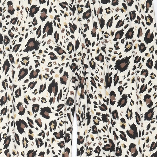 Primark  Womens Beige Animal Print 100% Cotton  Pyjama Pants Size 14  Drawstring