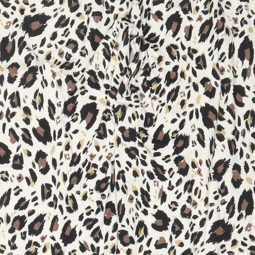 Primark  Womens Beige Animal Print 100% Cotton  Pyjama Pants Size 14  Drawstring