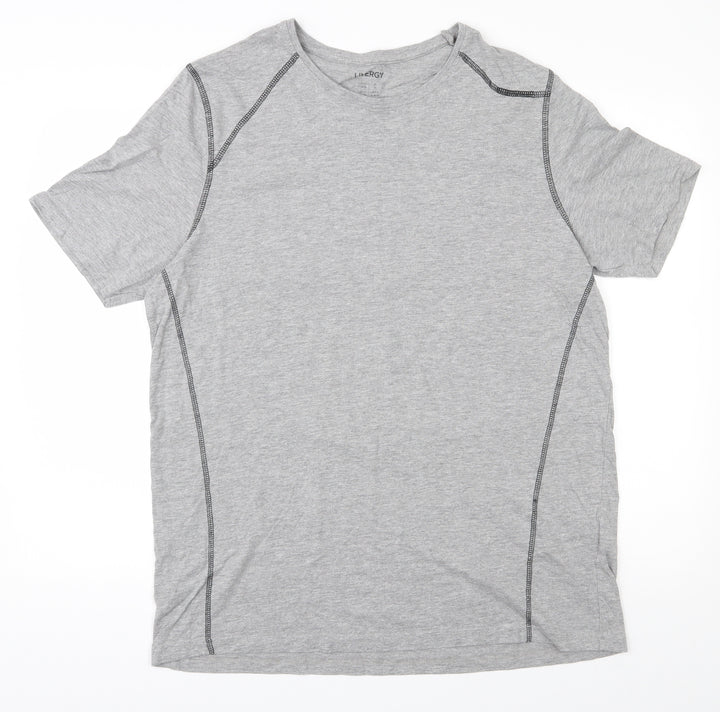 Livergy Mens Grey  Cotton  T-Shirt Size XL Round Neck