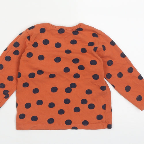 George Baby Orange Polka Dot Cotton Basic Casual Size 9-12 Months Roll Neck Pullover