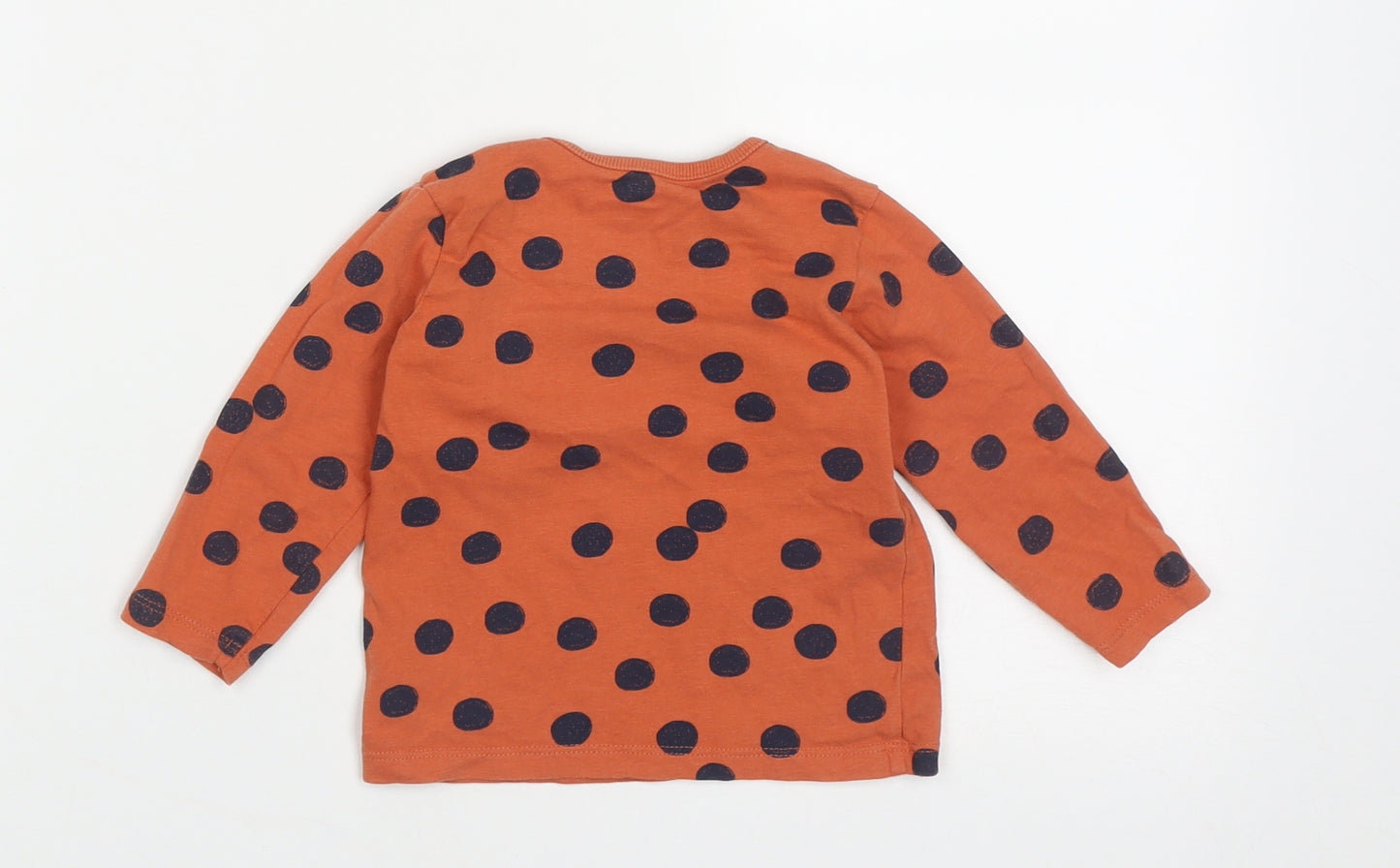George Baby Orange Polka Dot Cotton Basic Casual Size 9-12 Months Roll Neck Pullover