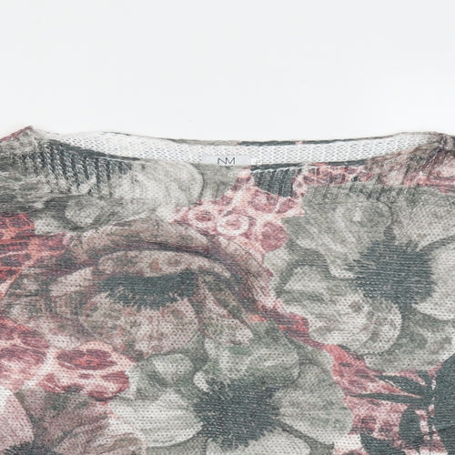 Nina Murati Womens Multicoloured Boat Neck Floral Acrylic Pullover Jumper Size XL