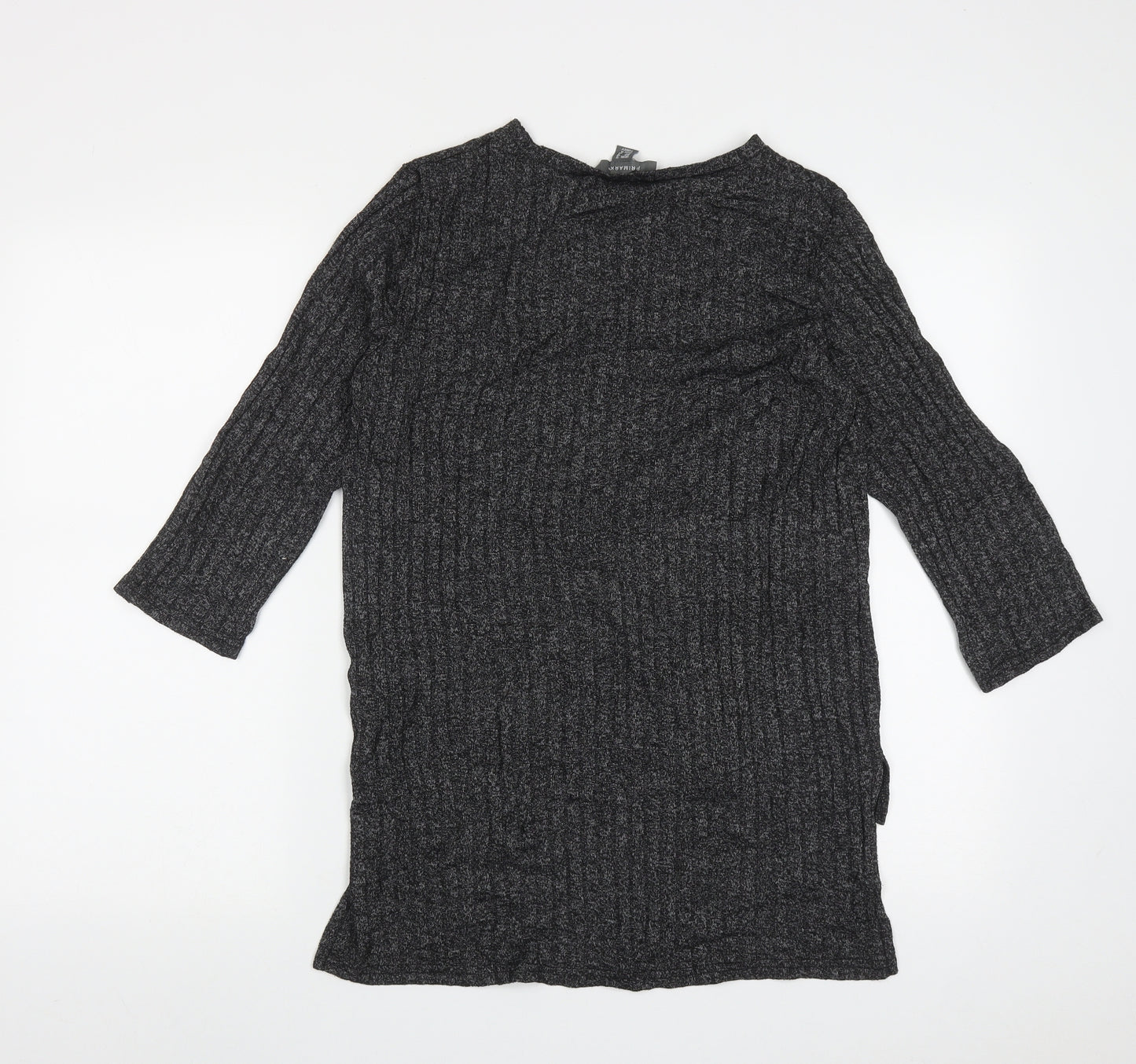 Primark Womens Grey  Polyester Tunic T-Shirt Size 12 Crew Neck