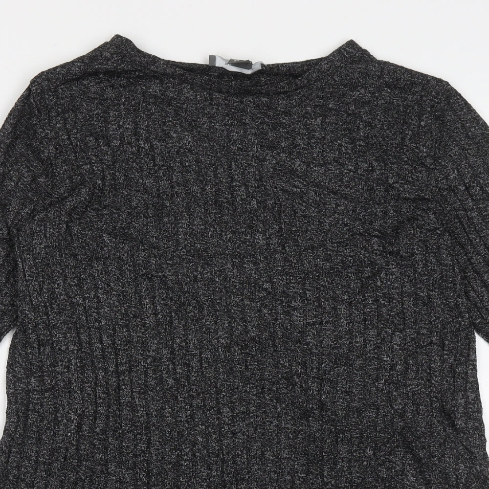 Primark Womens Grey  Polyester Tunic T-Shirt Size 12 Crew Neck