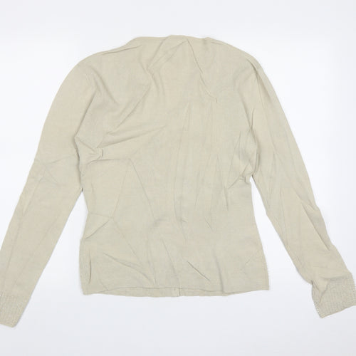 Wallis Womens Beige V-Neck  Viscose Cardigan Jumper Size 14