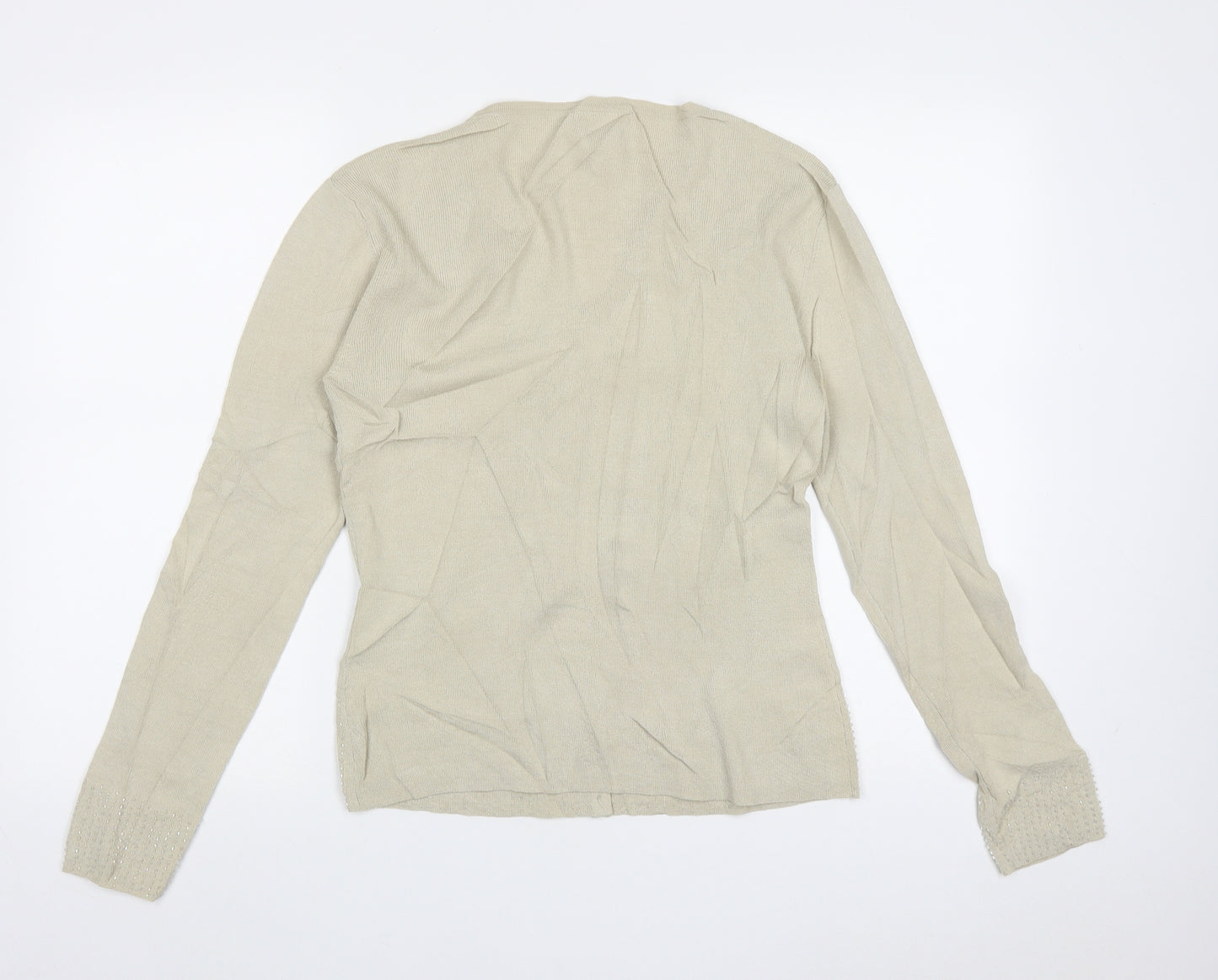 Wallis Womens Beige V-Neck  Viscose Cardigan Jumper Size 14