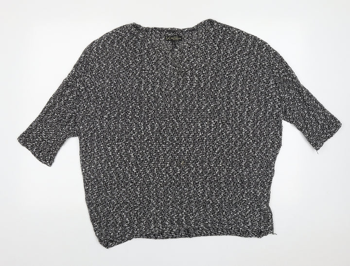 New Look Womens Black Crew Neck  Polyester Pullover Jumper Size 14