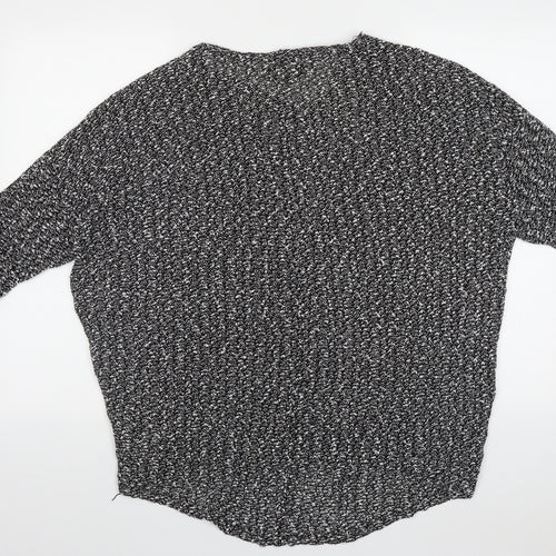 New Look Womens Black Crew Neck  Polyester Pullover Jumper Size 14
