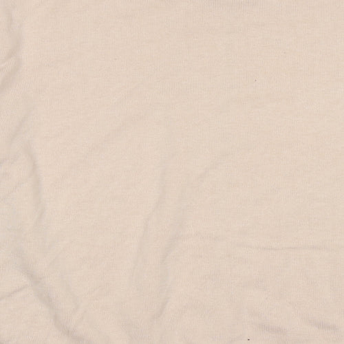 jeff Womens Beige V-Neck  Cotton Full Zip Jumper Size L