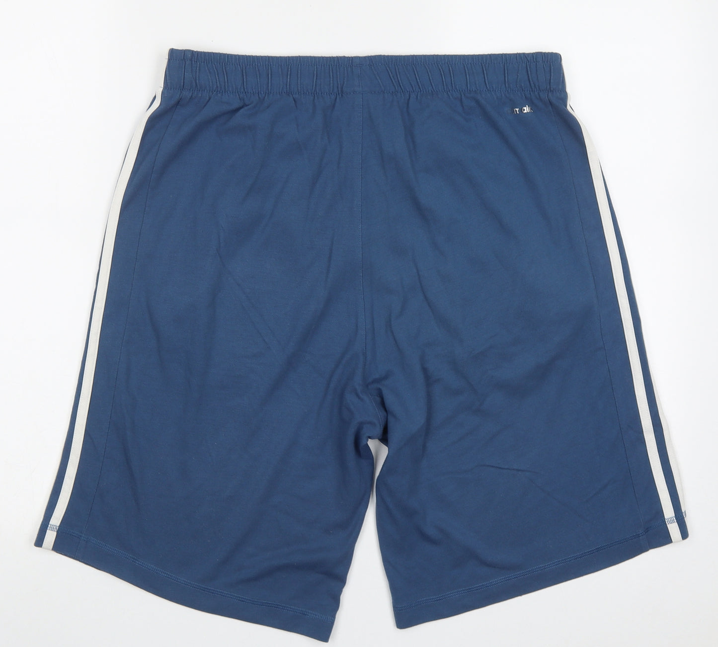 adidas Mens Blue Striped Polyester Sweat Shorts Size L L9 in Regular Tie