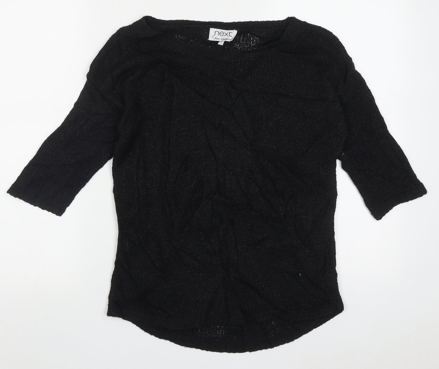 NEXT Womens Black Boat Neck  Cotton Pullover Jumper Size 6