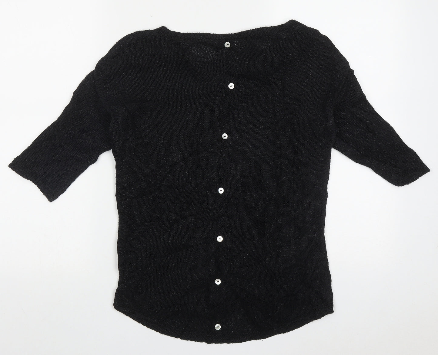 NEXT Womens Black Boat Neck  Cotton Pullover Jumper Size 6