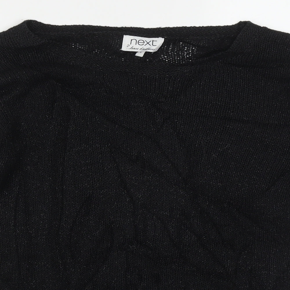 NEXT Womens Black Boat Neck  Cotton Pullover Jumper Size 6