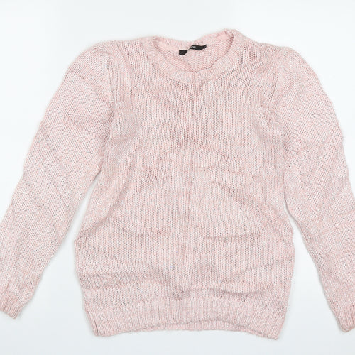 georger Girls Pink Crew Neck  Polyester Pullover Jumper Size 10-11 Years  Pullover