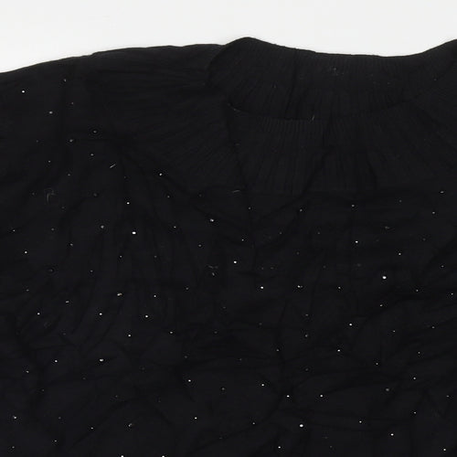Finery Womens Black Crew Neck  Polyamide Pullover Jumper Size XL