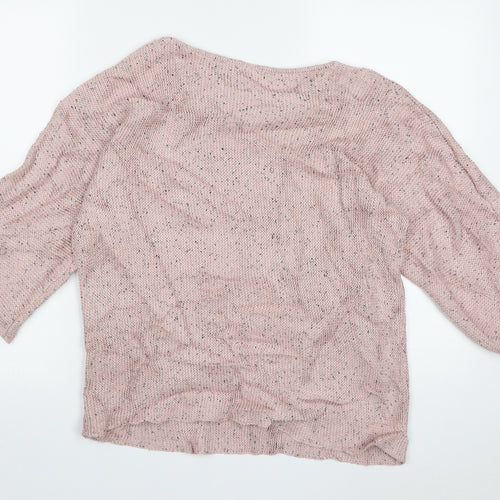 H&M Womens Pink Boat Neck  Acrylic Pullover Jumper Size S