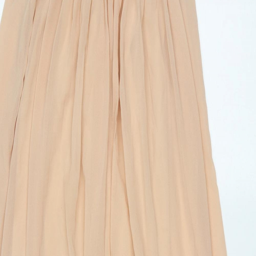 Boohoo Womens Gold  Polyester Ball Gown  Size 8  Off the Shoulder Pullover - Sequin detail