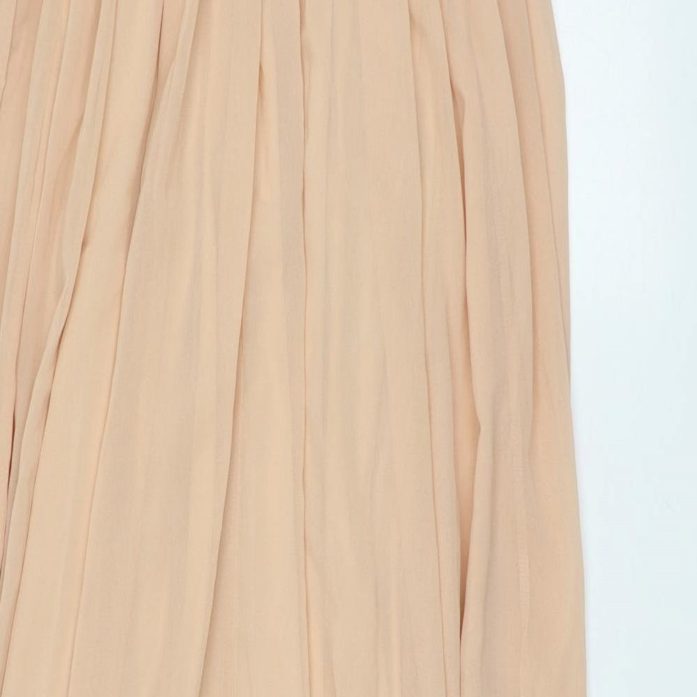 Boohoo Womens Gold  Polyester Ball Gown  Size 8  Off the Shoulder Pullover - Sequin detail