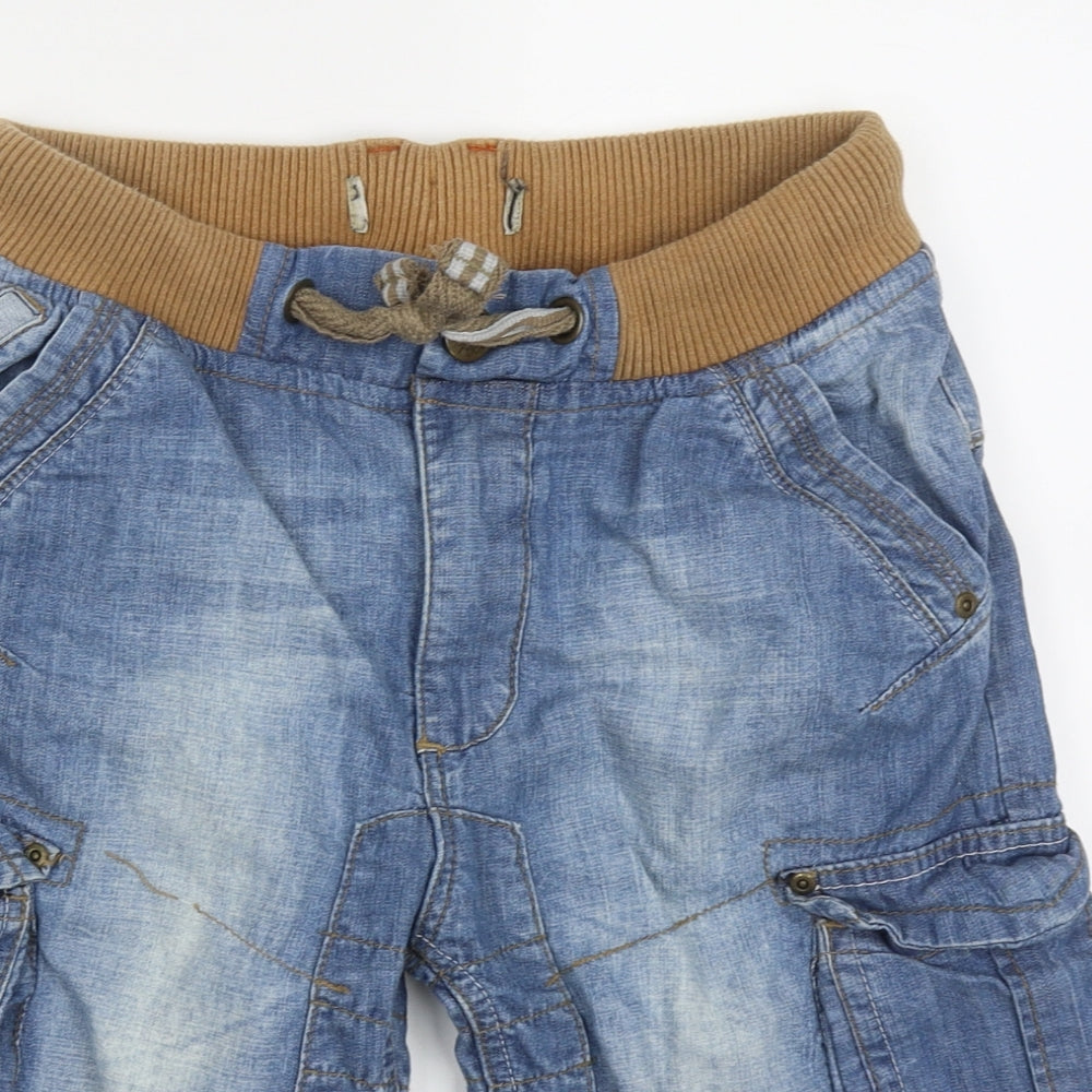 NEXT Boys Blue  Cotton Cargo Shorts Size 11 Years  Regular Tie