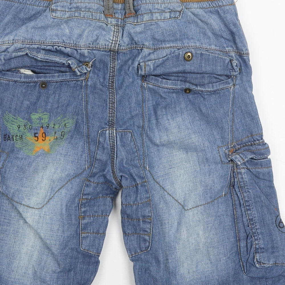 NEXT Boys Blue  Cotton Cargo Shorts Size 11 Years  Regular Tie