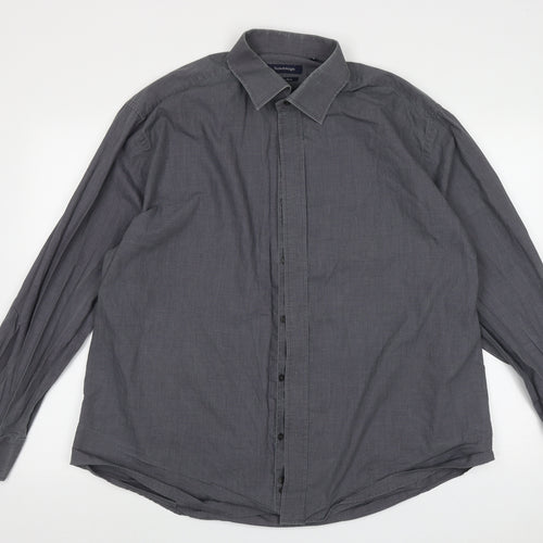Taylor & Wright Mens Grey  Cotton  Button-Up Size 18 Collared Button