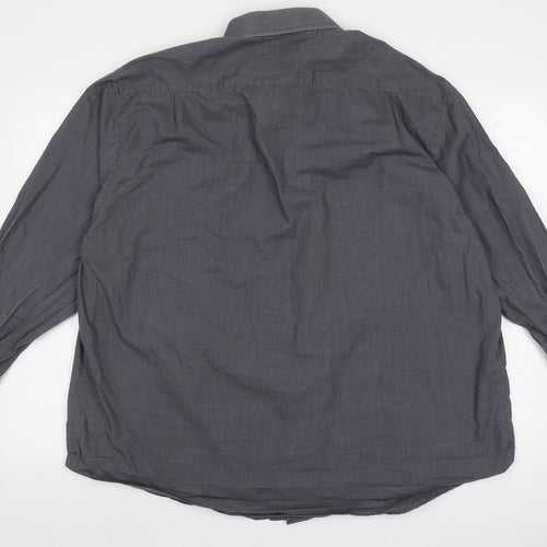 Taylor & Wright Mens Grey  Cotton  Button-Up Size 18 Collared Button