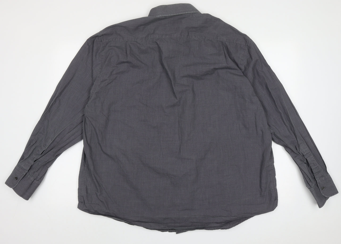 Taylor & Wright Mens Grey  Cotton  Button-Up Size 18 Collared Button