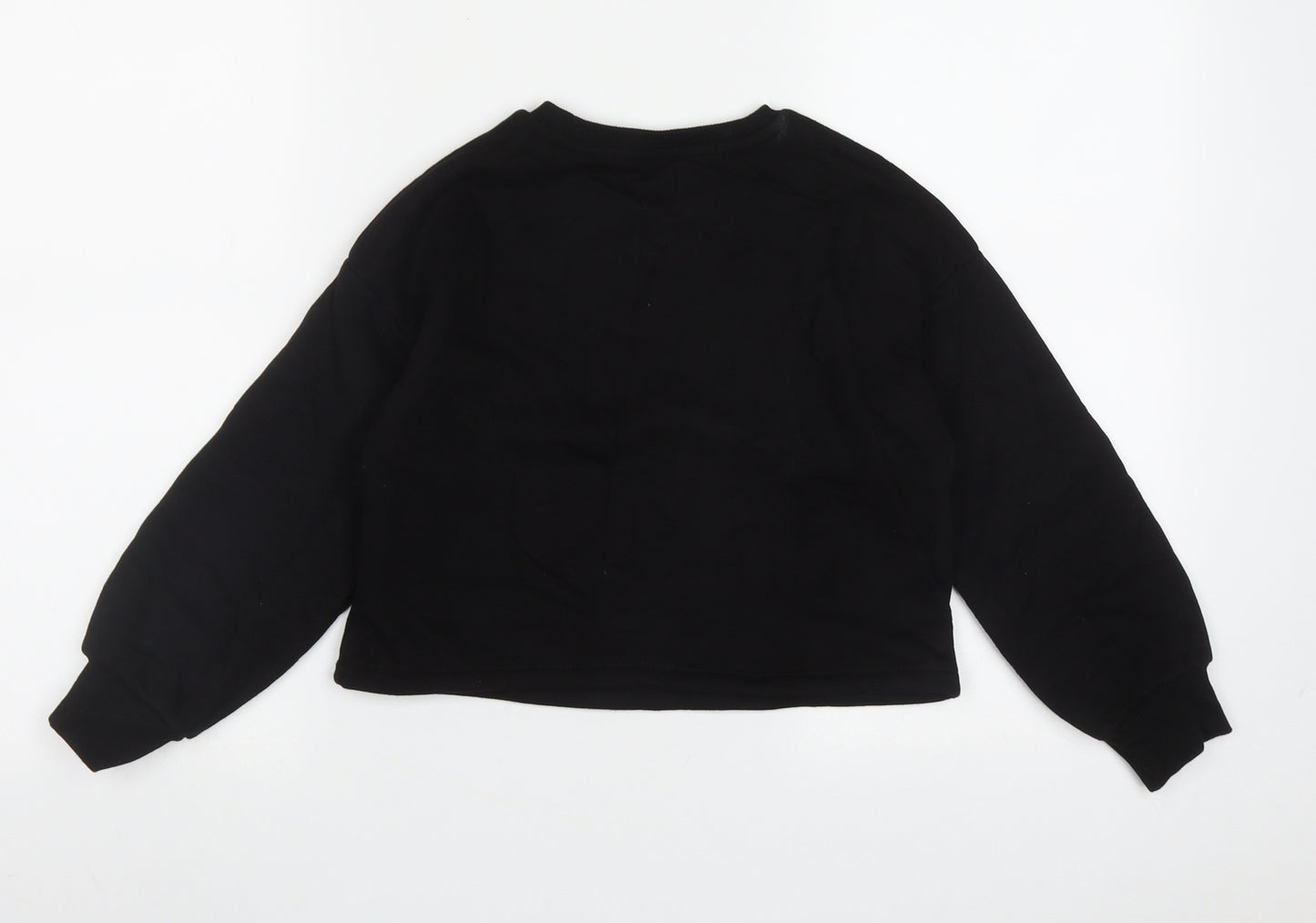 Dunnes Stores Girls Black  Cotton Pullover Sweatshirt Size 7-8 Years  Pullover - Aim for the Stars