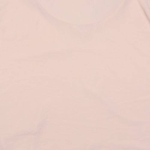 George Womens Pink  Polyester Basic Blouse Size 14 V-Neck - cold Shoulder