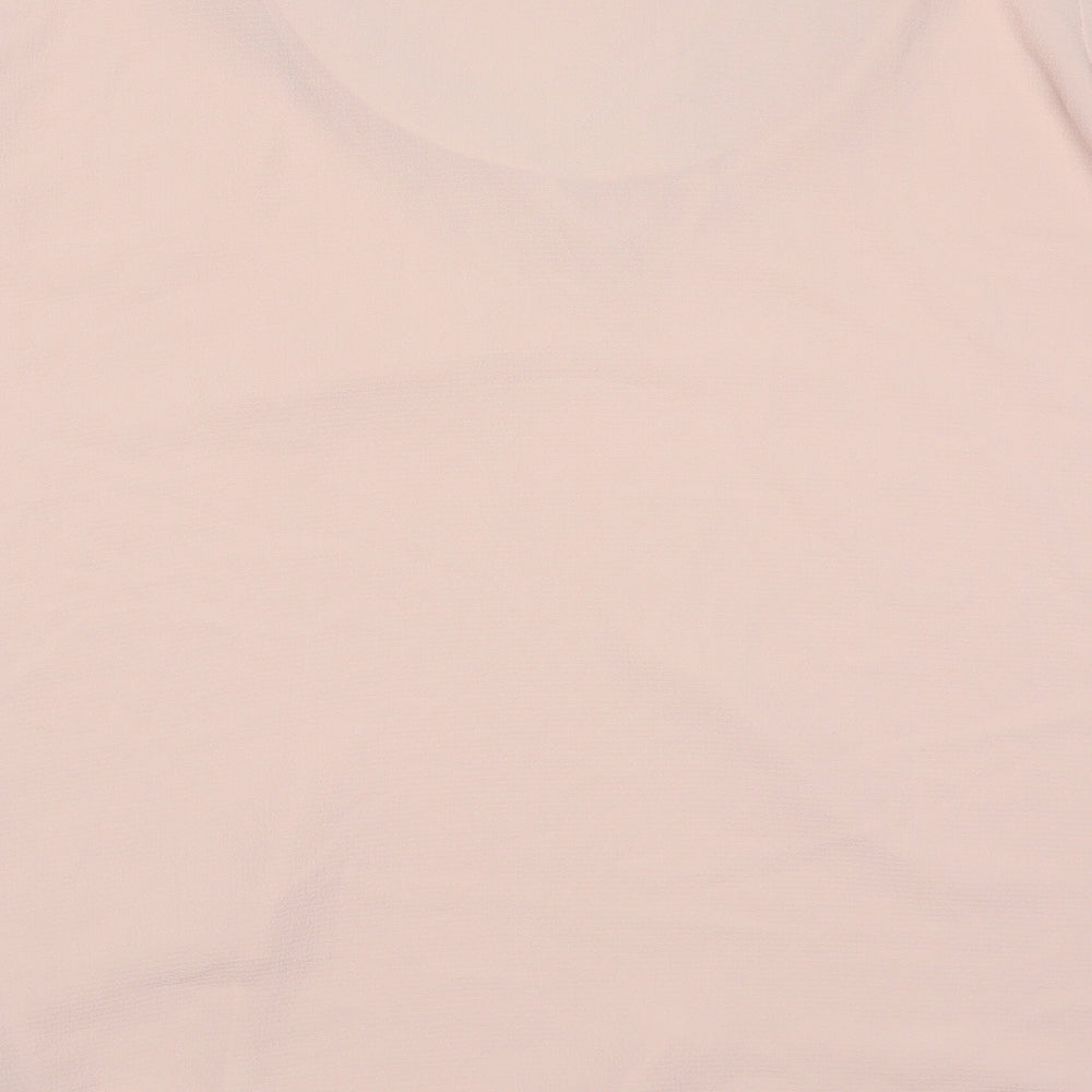 George Womens Pink  Polyester Basic Blouse Size 14 V-Neck - cold Shoulder