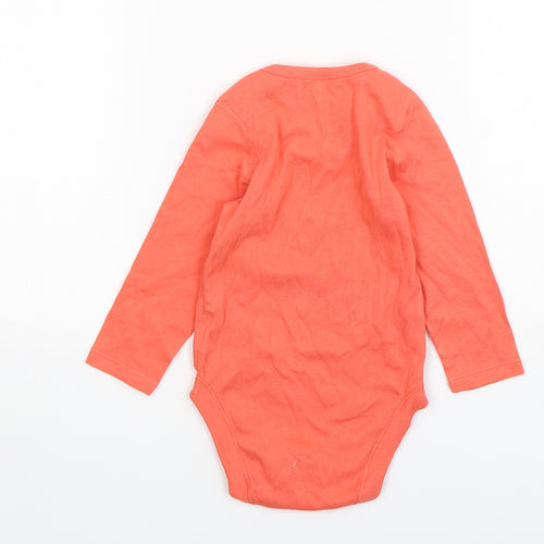Marks and Spencer Girls Orange  Cotton Leotard One-Piece Size 12-18 Months  Snap