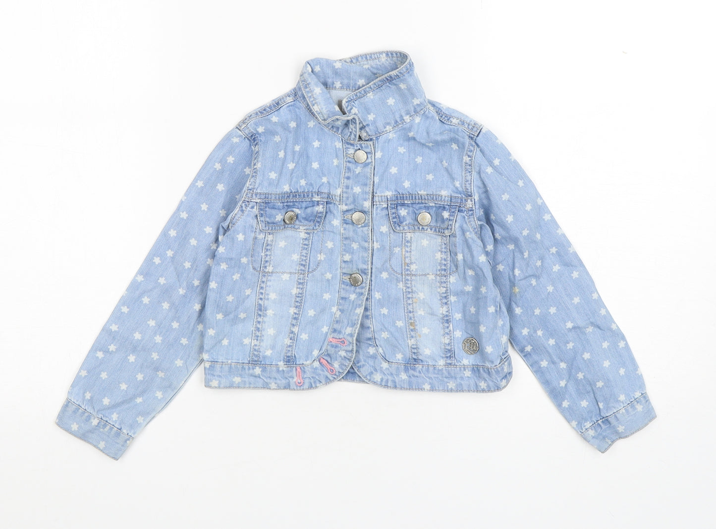Boboli Girls Blue Floral  Jacket  Size 4 Years  Button