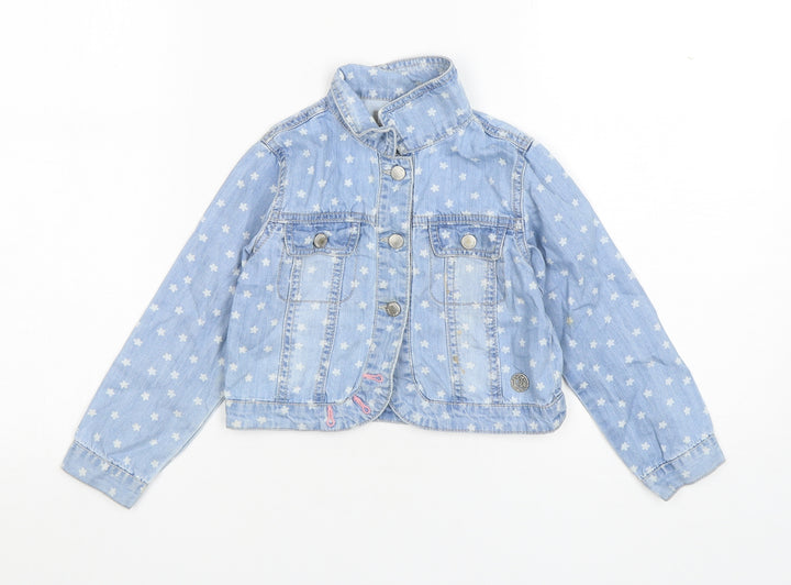 Boboli Girls Blue Floral  Jacket  Size 4 Years  Button