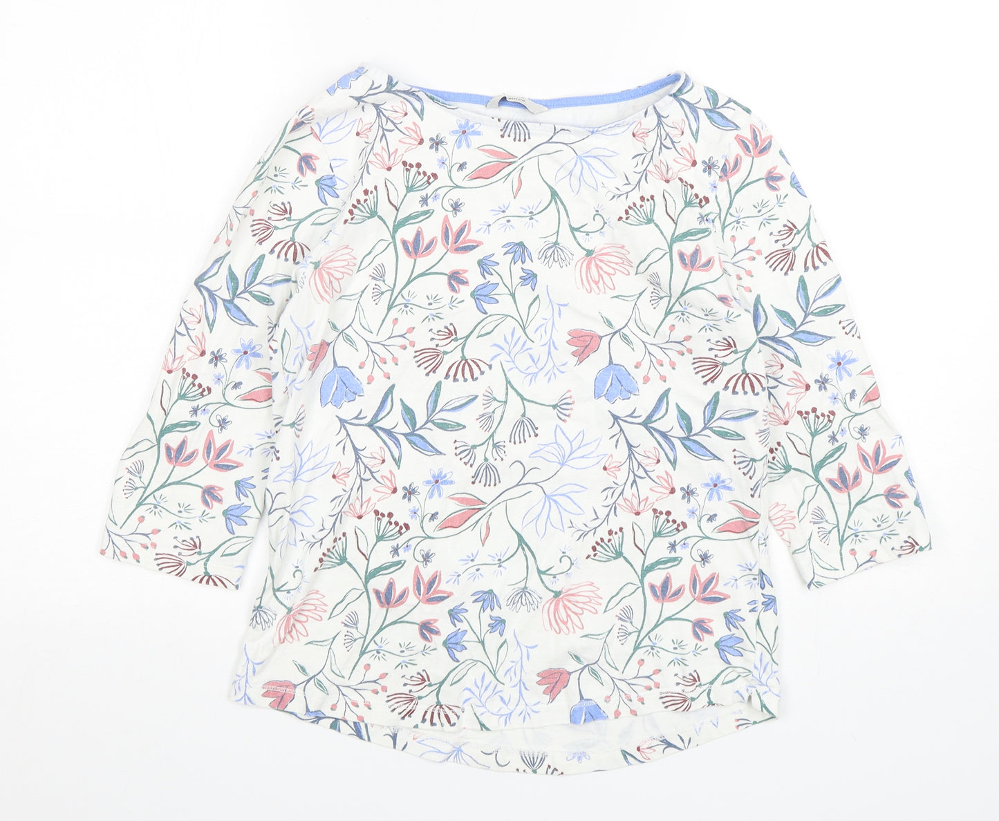 George Womens Multicoloured Floral Cotton Basic T-Shirt Size 8 Round Neck