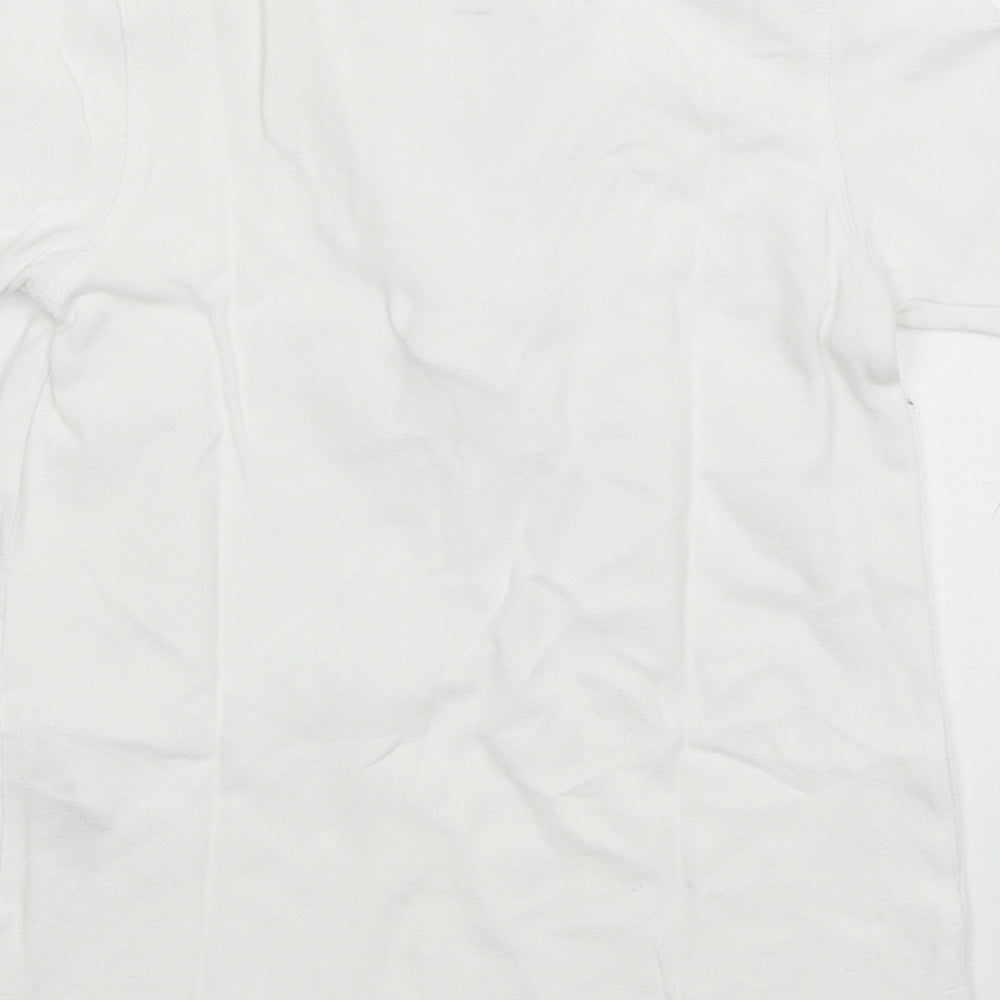 Marks and Spencer Boys White  Cotton Basic Polo Size 5-6 Years Collared Pullover - School Wear