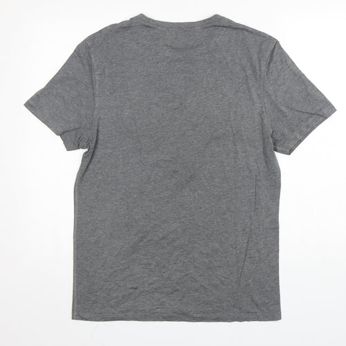Marks and Spencer Mens Grey  Polyester  T-Shirt Size M Round Neck