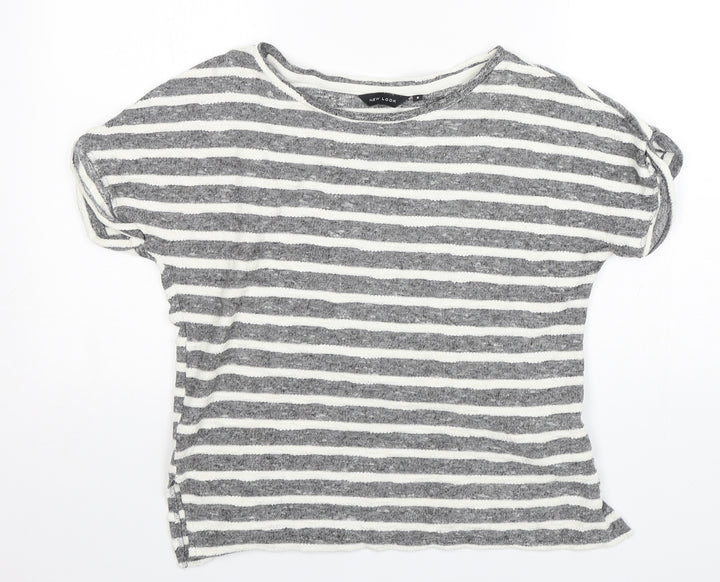New Look Womens Multicoloured Round Neck Striped Cotton Pullover Jumper Size 8