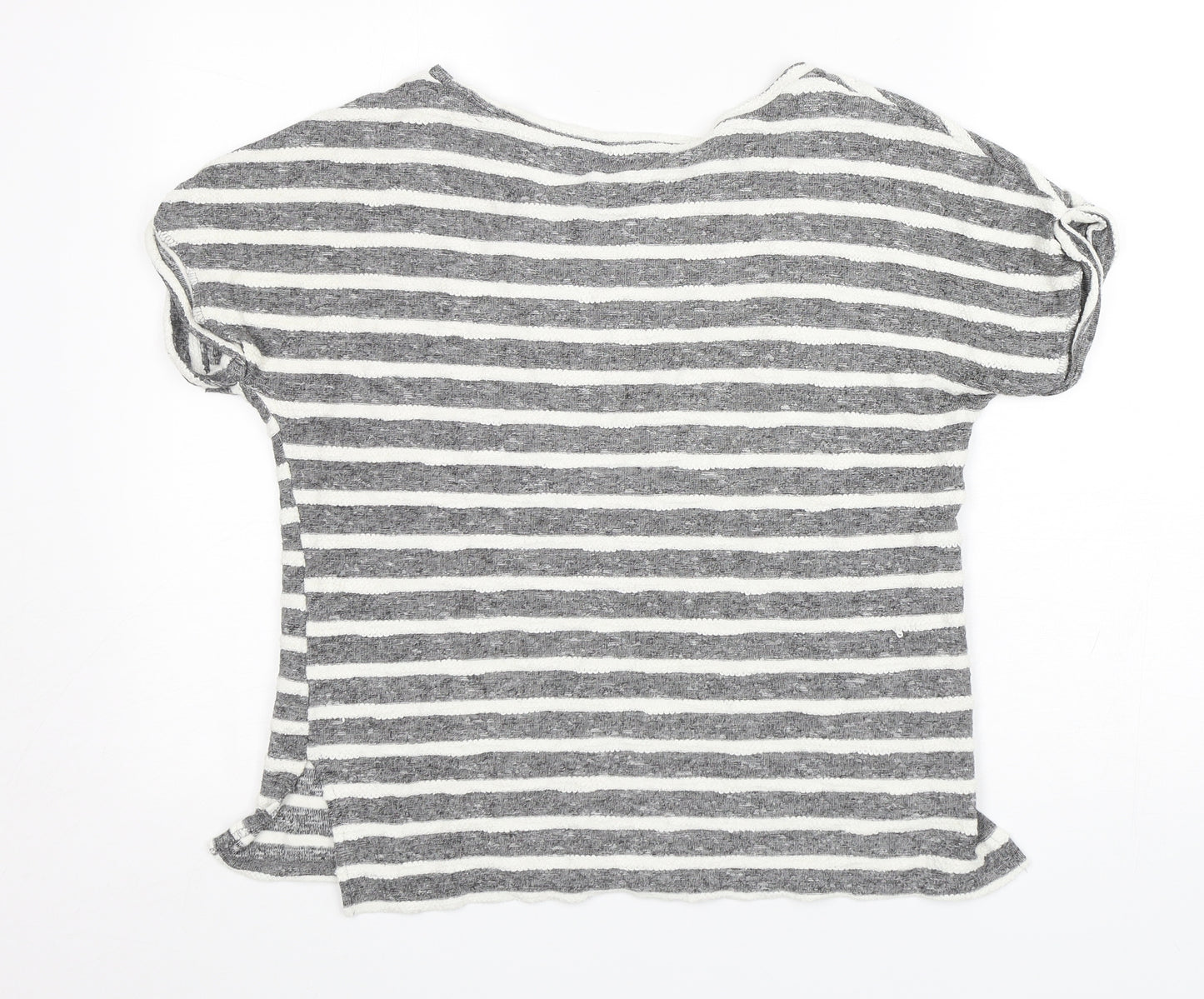 New Look Womens Multicoloured Round Neck Striped Cotton Pullover Jumper Size 8