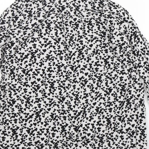 H&M Girls Multicoloured Spotted Viscose Basic Button-Up Size 13 Years Collared Button