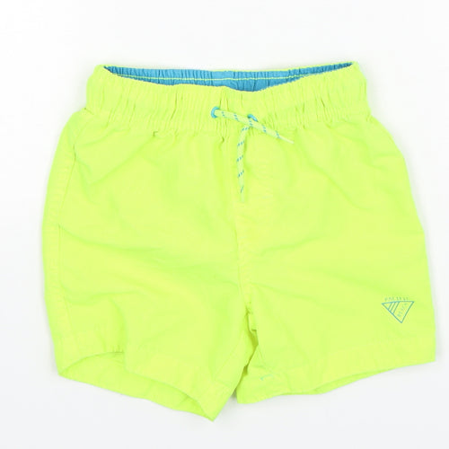 Primark Boys Green  Polyester Bermuda Shorts Size 3-4 Years  Regular Drawstring - Swim Shorts