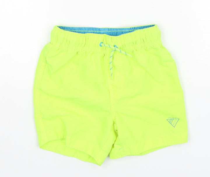Primark Boys Green Polyester Bermuda Shorts Size 3-4 Years Regular Drawstring - Swim Shorts